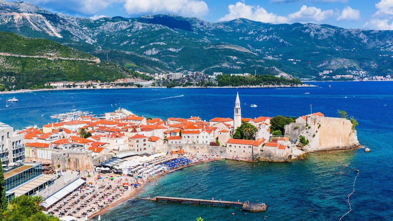 A beautiful landscape viewpoint overlooking Budva in Montenegro.