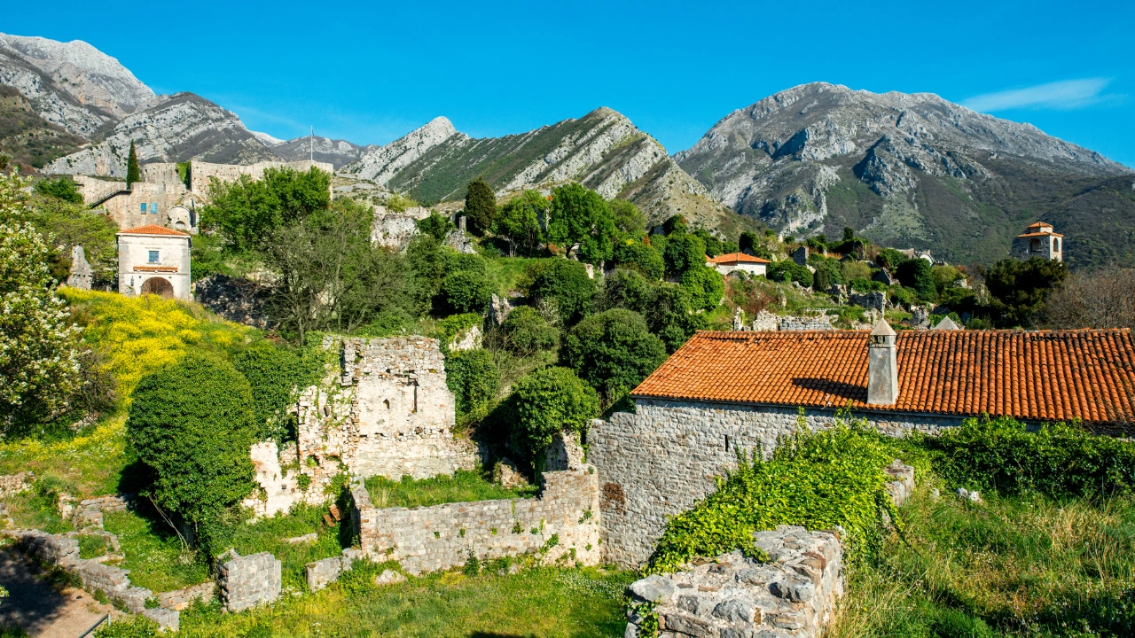 A viewpoint in Montenegro looking out over the villages.