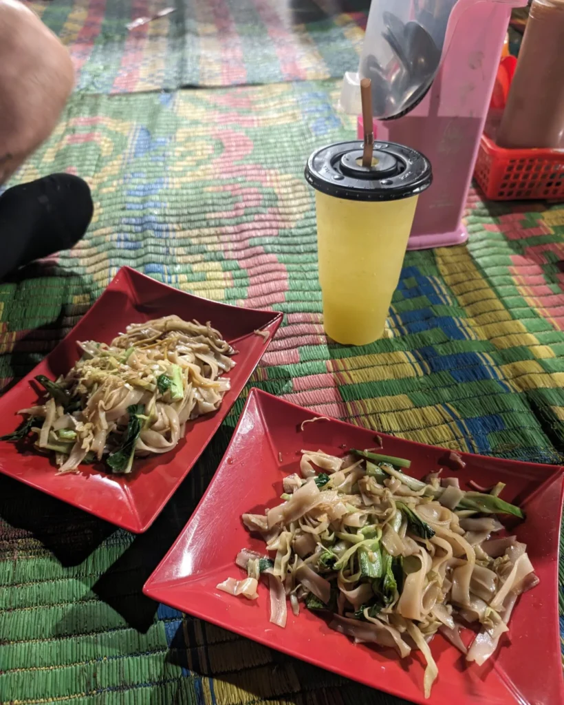 Dinner at the night market in Phnom Penh.