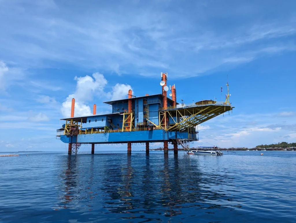 The Seaventures Diving Rig from the boat.