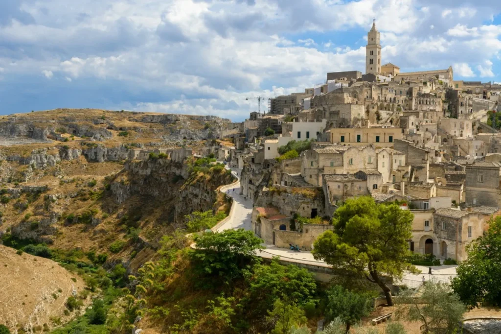 The view of Matera in Italy on a fall road trip.