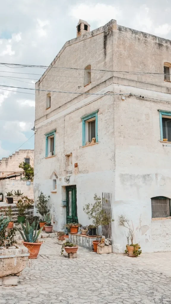 White houses in the villages of Puglia, Italy