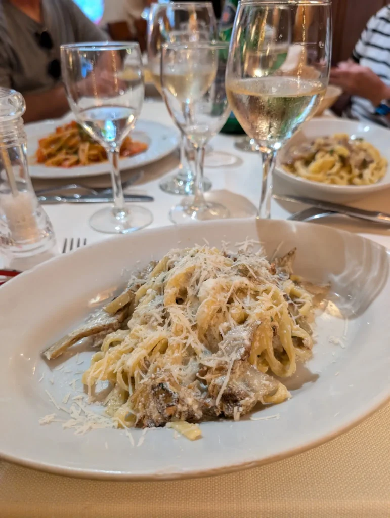 Pasta dinner in Italy