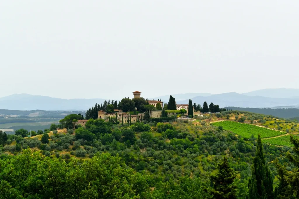 A beautiful village on a hill in Tuscany.