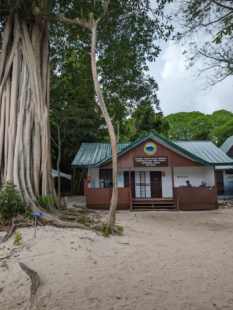 The registration office at Sipadan Island.